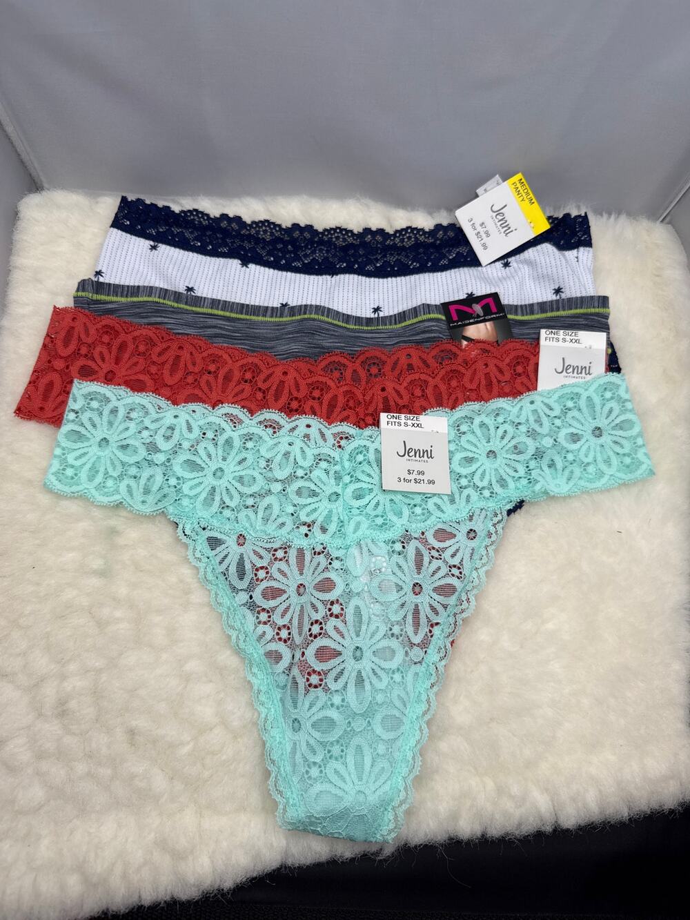 LOT of NEW with Tags Underwear Panties Various Colors JENNI THONG BIKINI LARGE